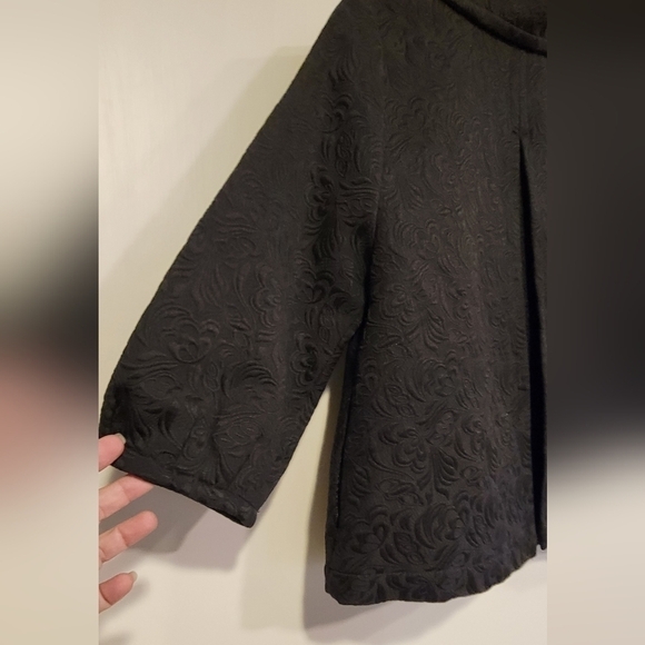 Ambition RARE Black Brocade Cropped Swing Jacket. Cotton & polyester Size M - Picture 6 of 9
